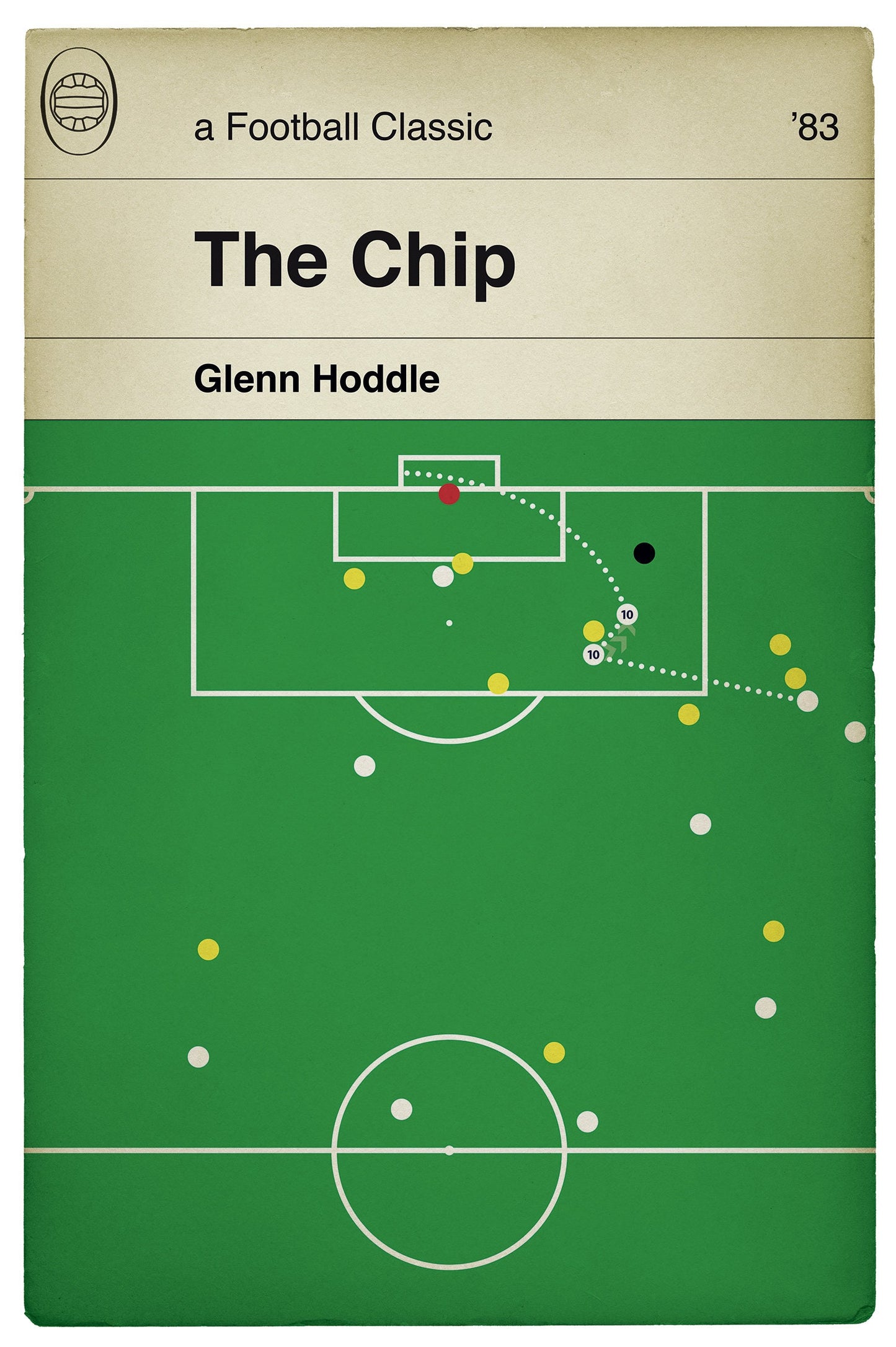 Glenn Hoddle Chip for Tottenham Hotspur v Watford in 1983 - Classic Goal Book Cover Poster - Gift for Football Fan (Various Sizes)