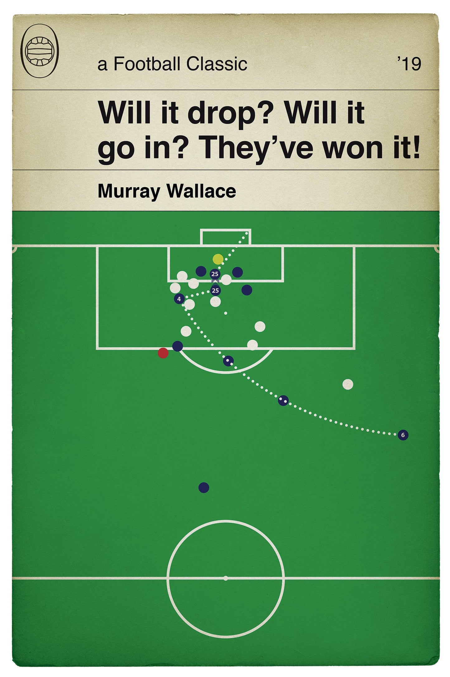 Millwall winning goal v Everton - Murray Wallace - FA Cup Fourth Round 2019 - Classic Book Cover Print - Football Gift (Various Sizes)