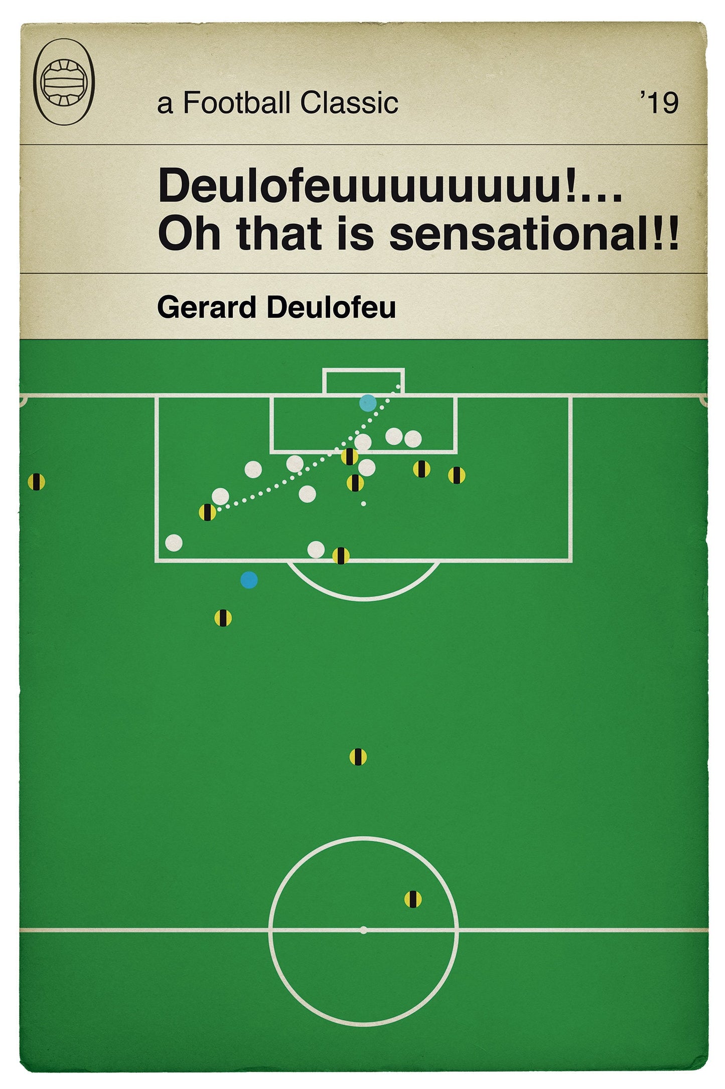 Watford goal v Wolves - Gerard Deulofeu - FA Cup Semi Final 2019 - Book Cover Poster - Football Gift (Various Sizes)