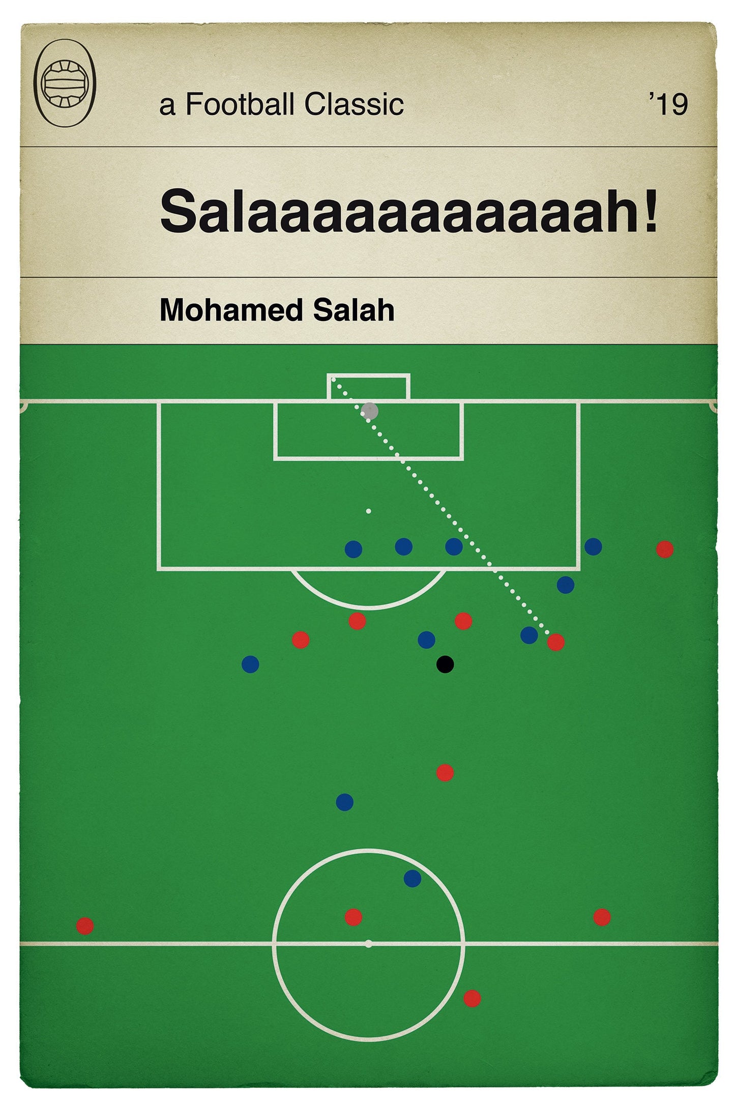 Liverpool goal v Chelsea - Mohamed Salah Screamer - Salaaaaaaaaaaah! - Classic Book Cover Poster - Football Gift (Various Sizes)