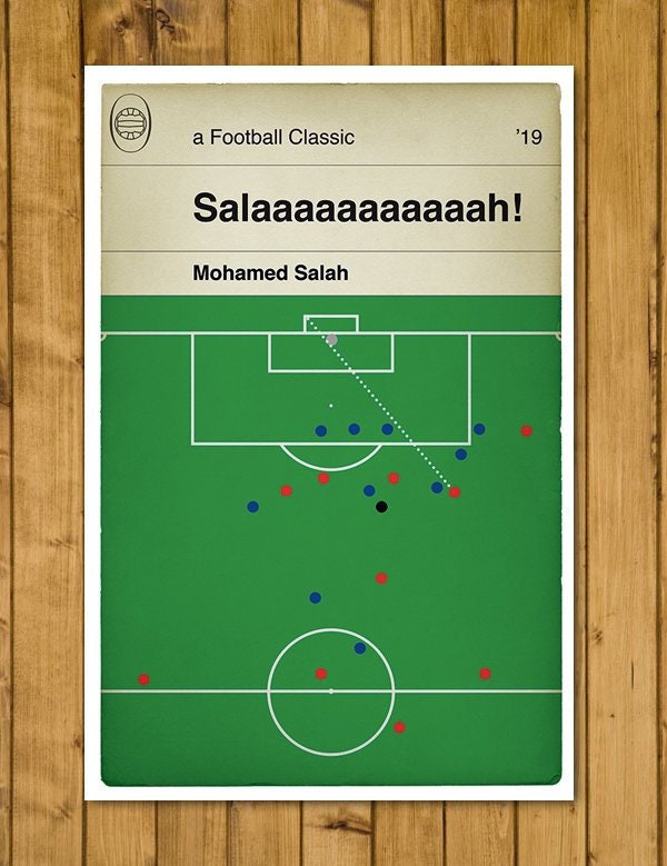 Liverpool goal v Chelsea - Mohamed Salah Screamer - Salaaaaaaaaaaah! - Classic Book Cover Poster - Football Gift (Various Sizes)