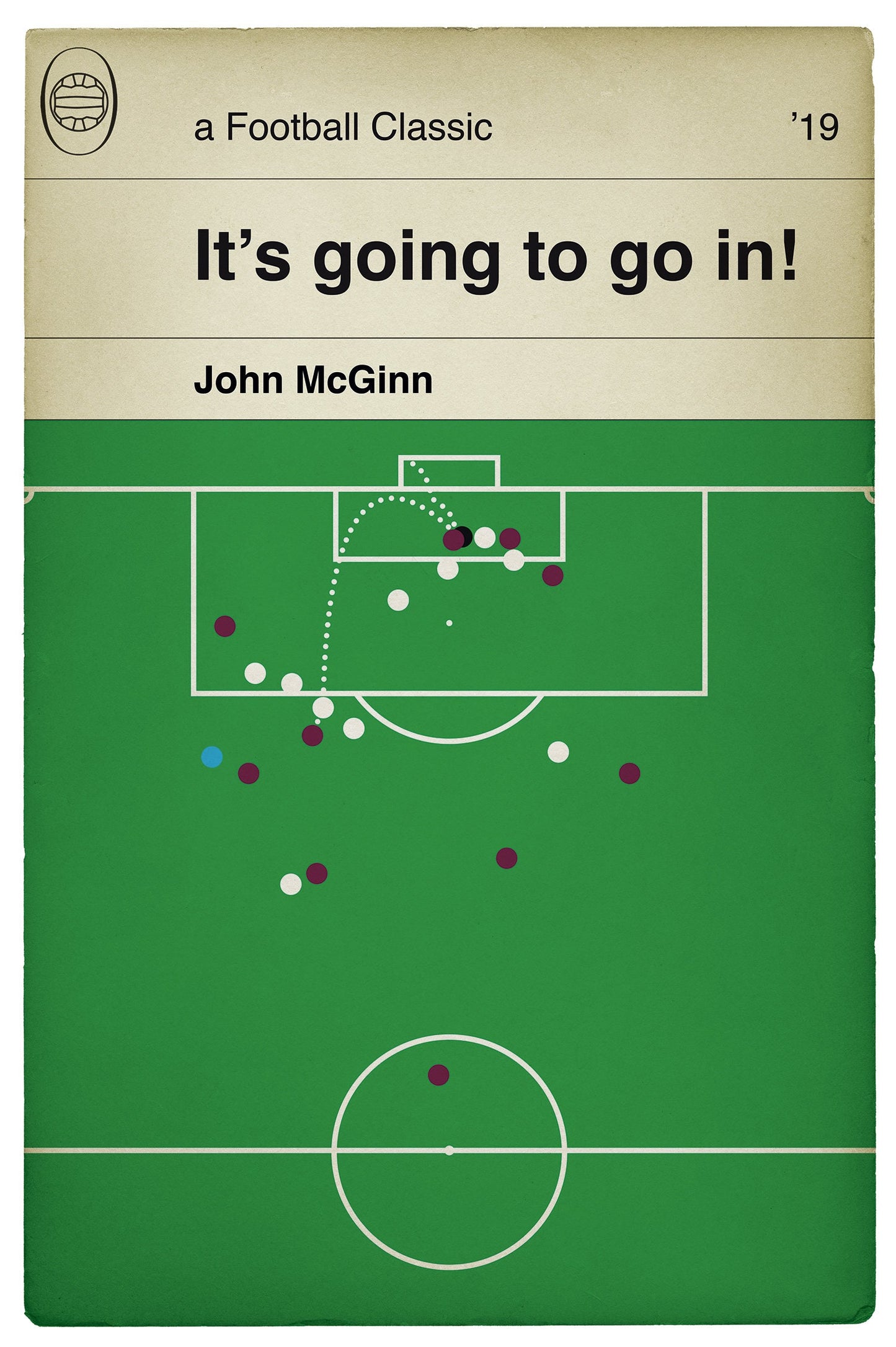 John McGinn Goal - Aston Villa v Derby County - Championship Play Off Final 2019 - Classic Book Cover Poster - Football Gift (Various Sizes)