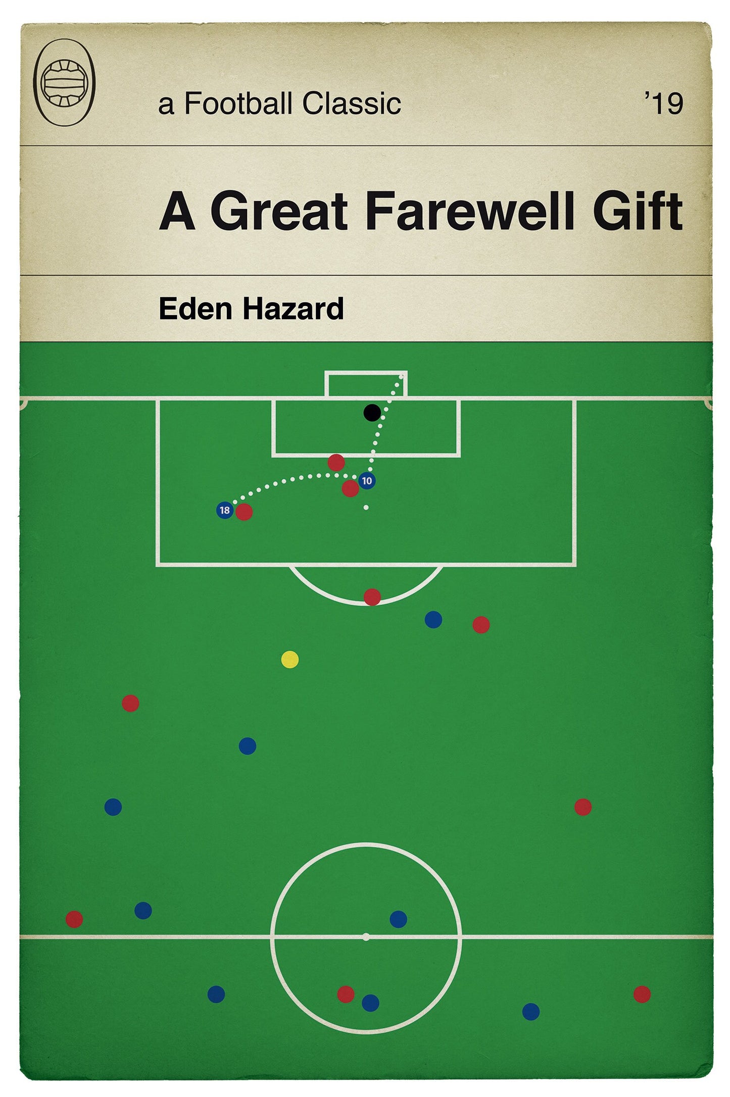 Chelsea 4th goal v Arsenal - Eden Hazard - Chelsea 4 Arsenal 1 - Europa League Final 2019 - Classic Book Cover Poster (Various Sizes)