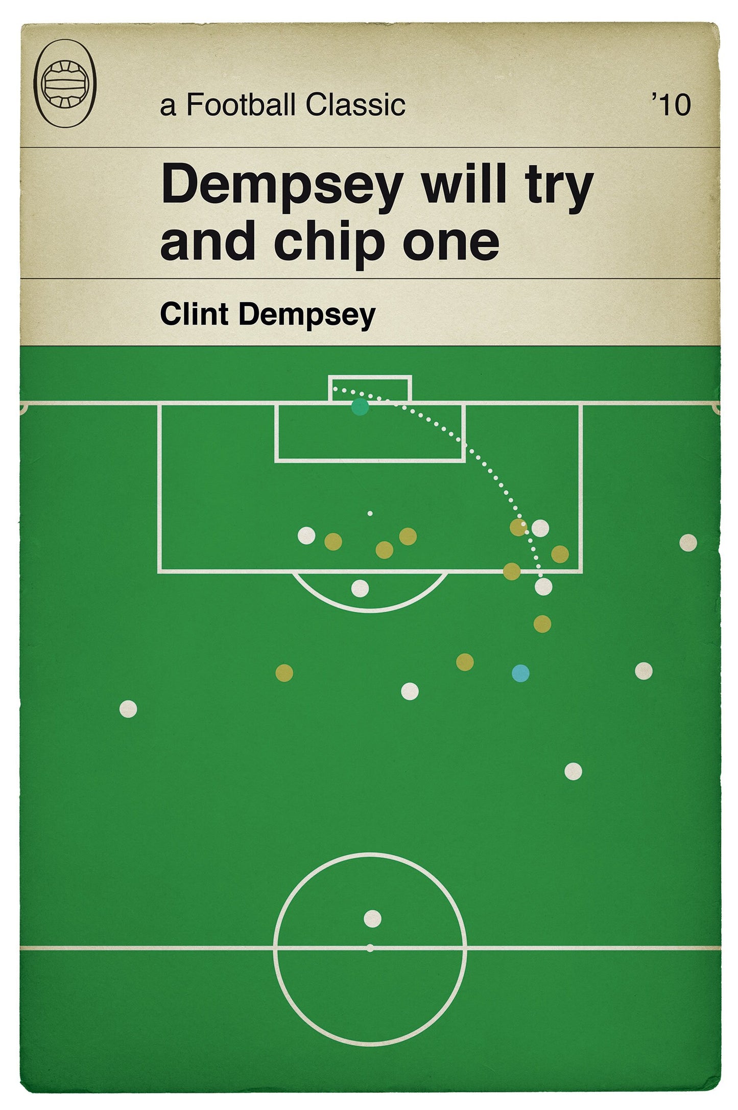 Fulham goal v Juventus 2010 - Clint Dempsey Chip - European game at Craven Cottage - Classic Book Cover Print - Football Gift Various Sizes