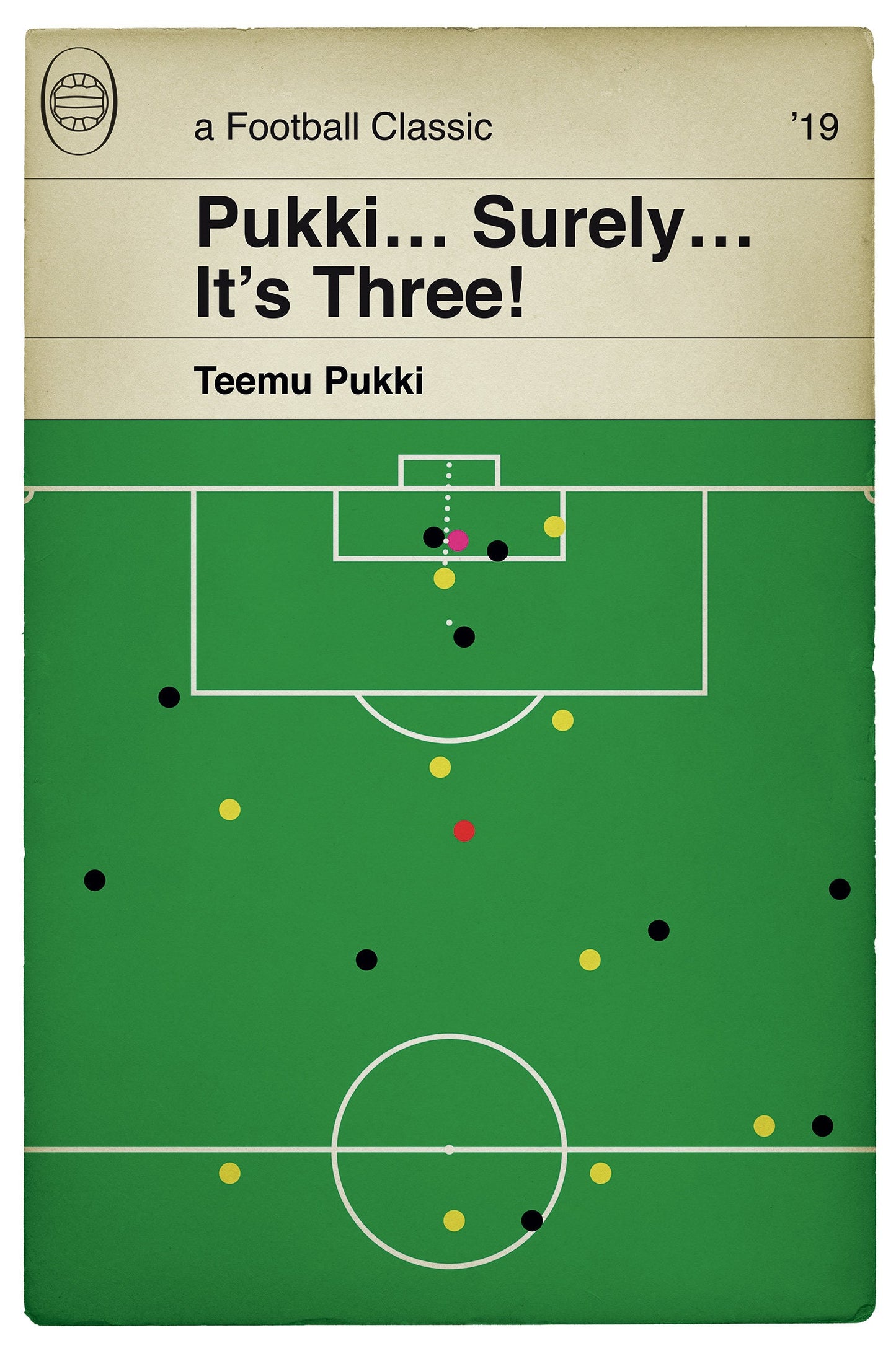 Norwich City goal v Manchester City -Teemu Pukki - Classic Book Cover Poster - Football Gift (Various sizes)