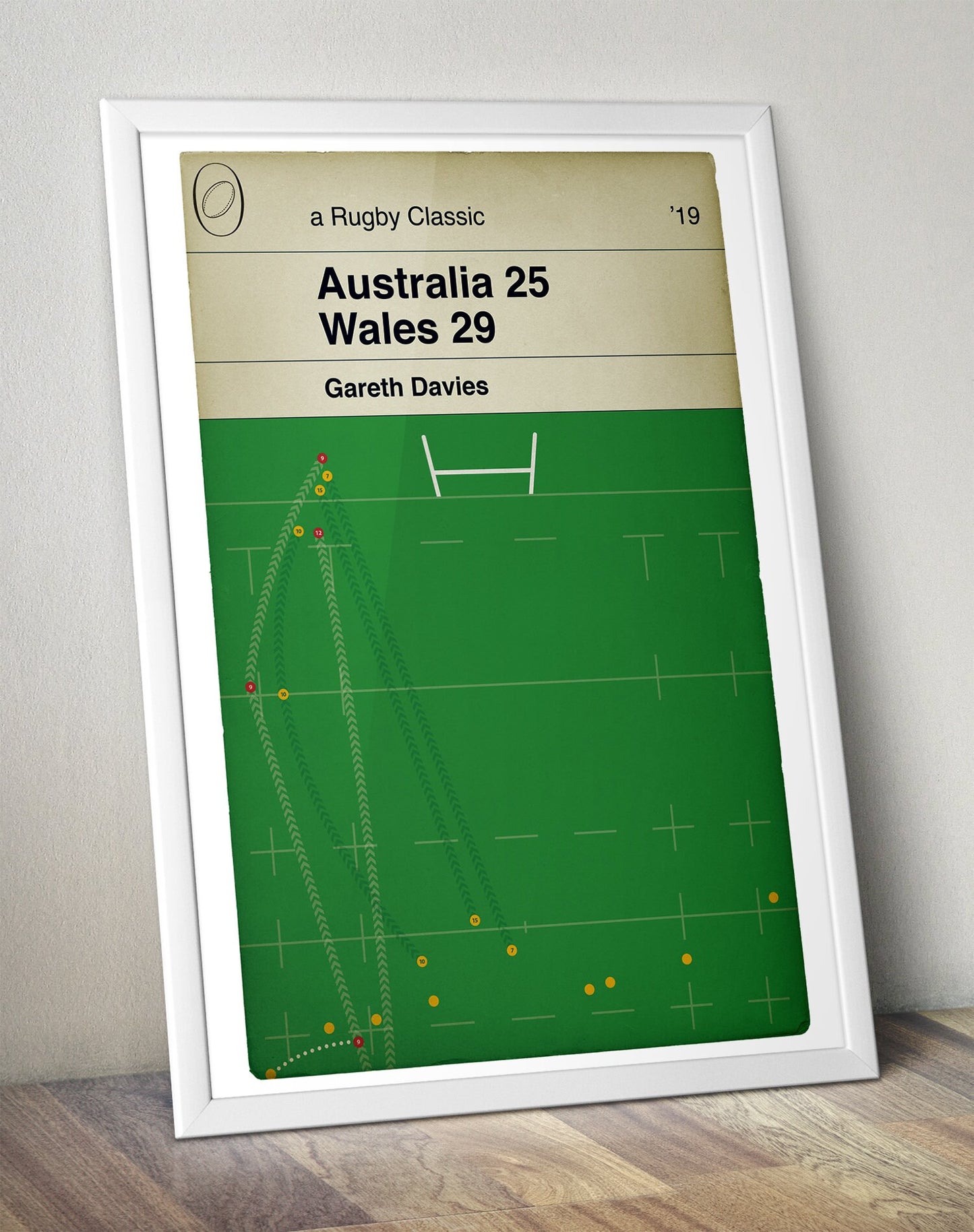 Australia 25 Wales 29 - Gareth Davies Try - World Cup 2019 - Rugby Print - Classic Book Cover Poster (Various Sizes)