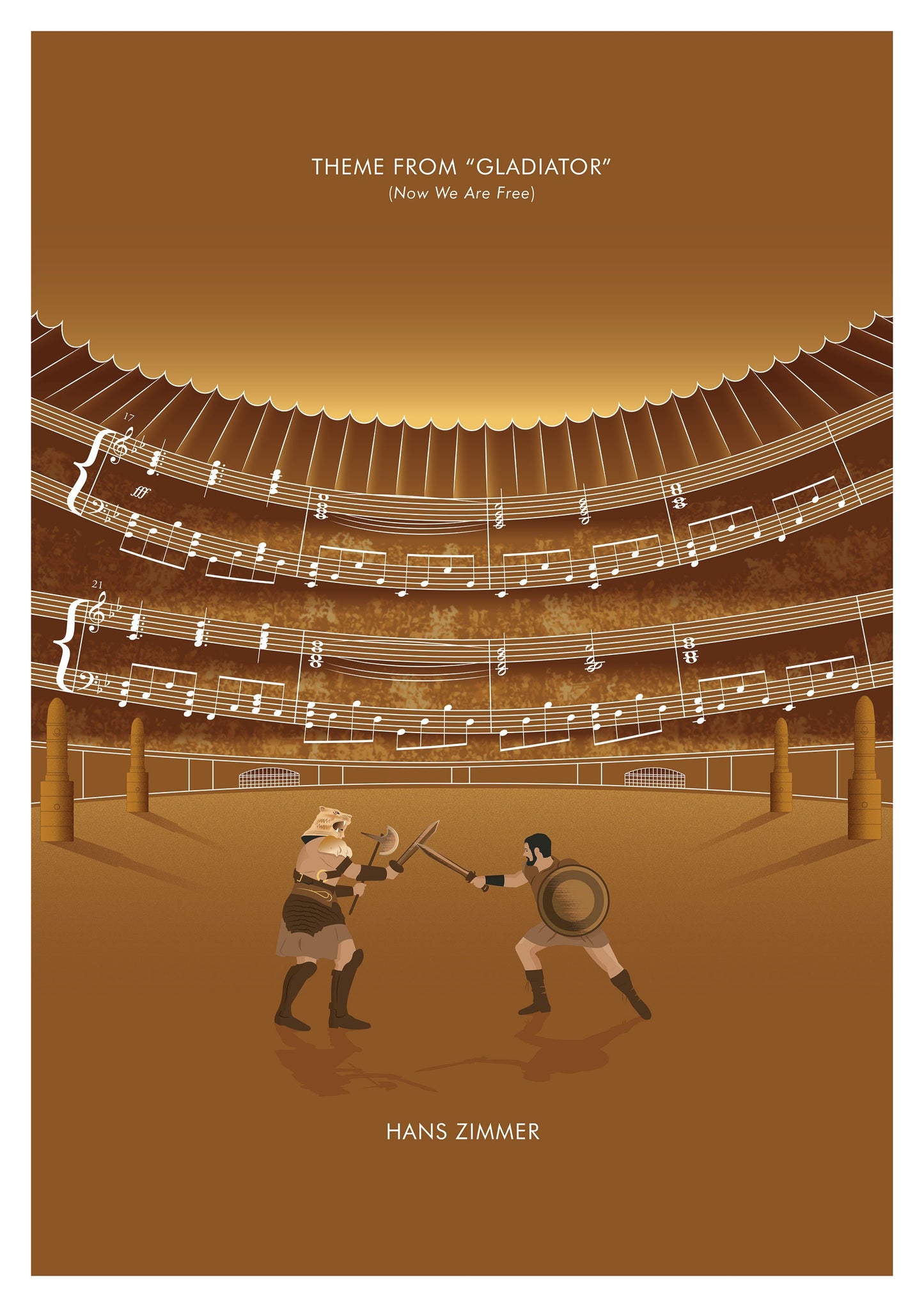 Gladiator - ‘Now We Are Free’ by Hans Zimmer - Movie Classics Poster - Soundtrack Print - Sheet Music Art (Various Sizes)