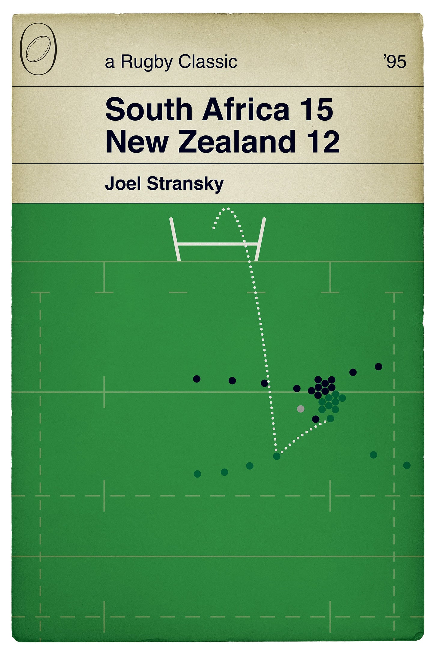 Joel Stransky Drop Goal - South Africa 15 New Zealand 12 - World Cup 1995 - Rugby Gift - Classic Book Cover Poster (A4 or A3)