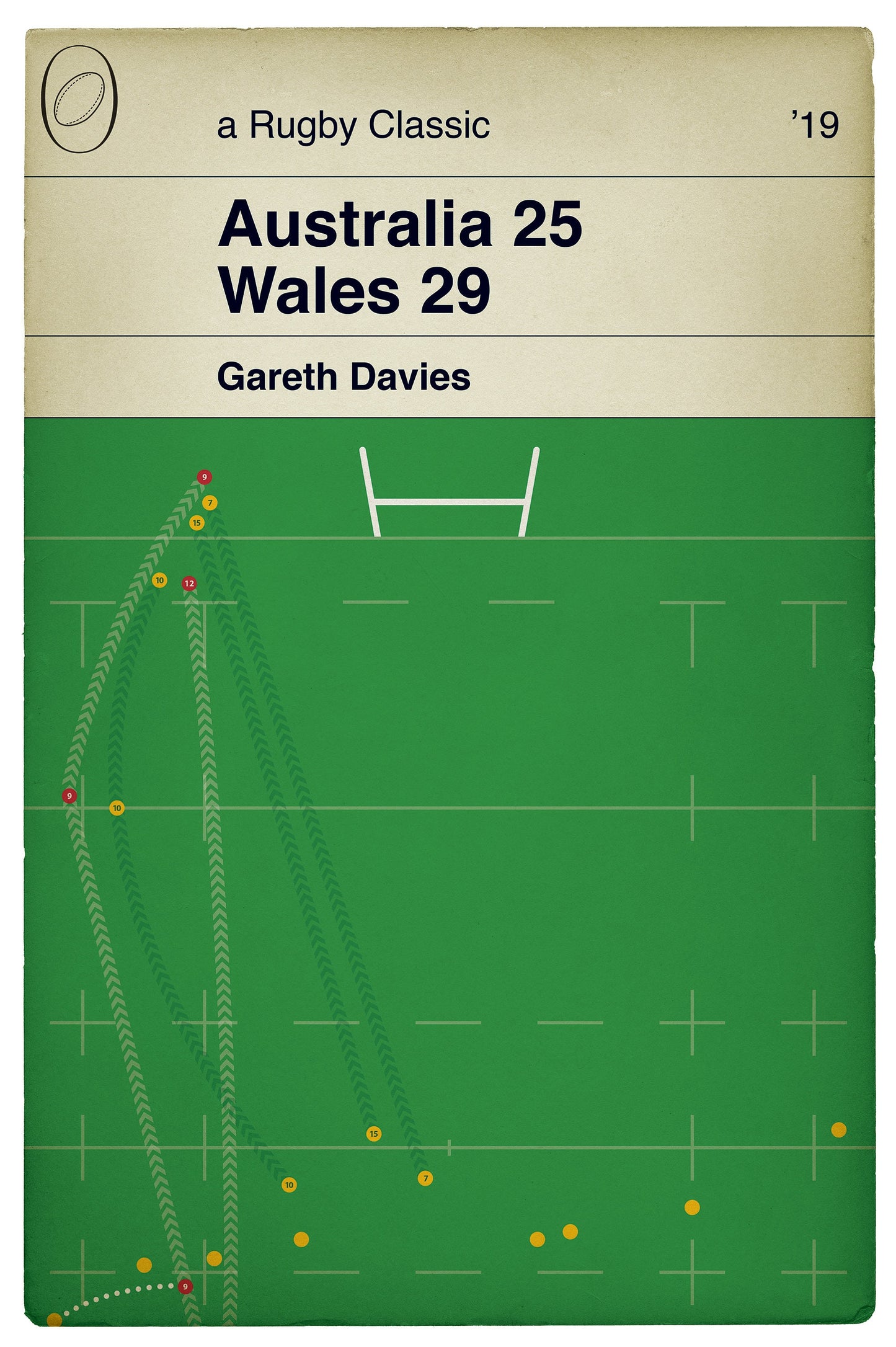 Australia 25 Wales 29 - Gareth Davies Try - World Cup 2019 - Rugby Print - Classic Book Cover Poster (Various Sizes)