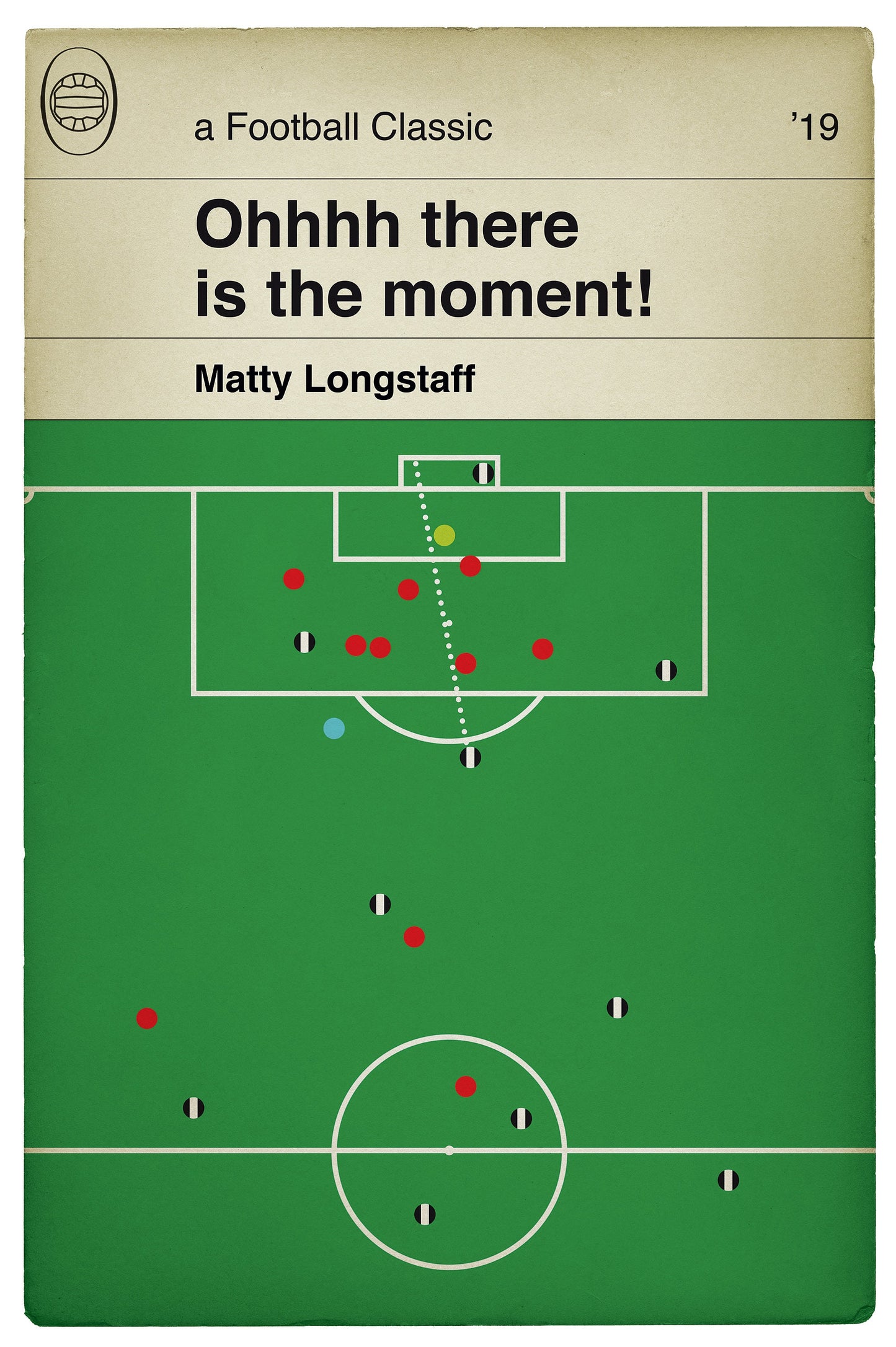 Newcastle United 1 Manchester United 0 - Matty Longstaff Winning Goal 2019 - Football Print - Classic Book Cover Poster (Various Sizes)