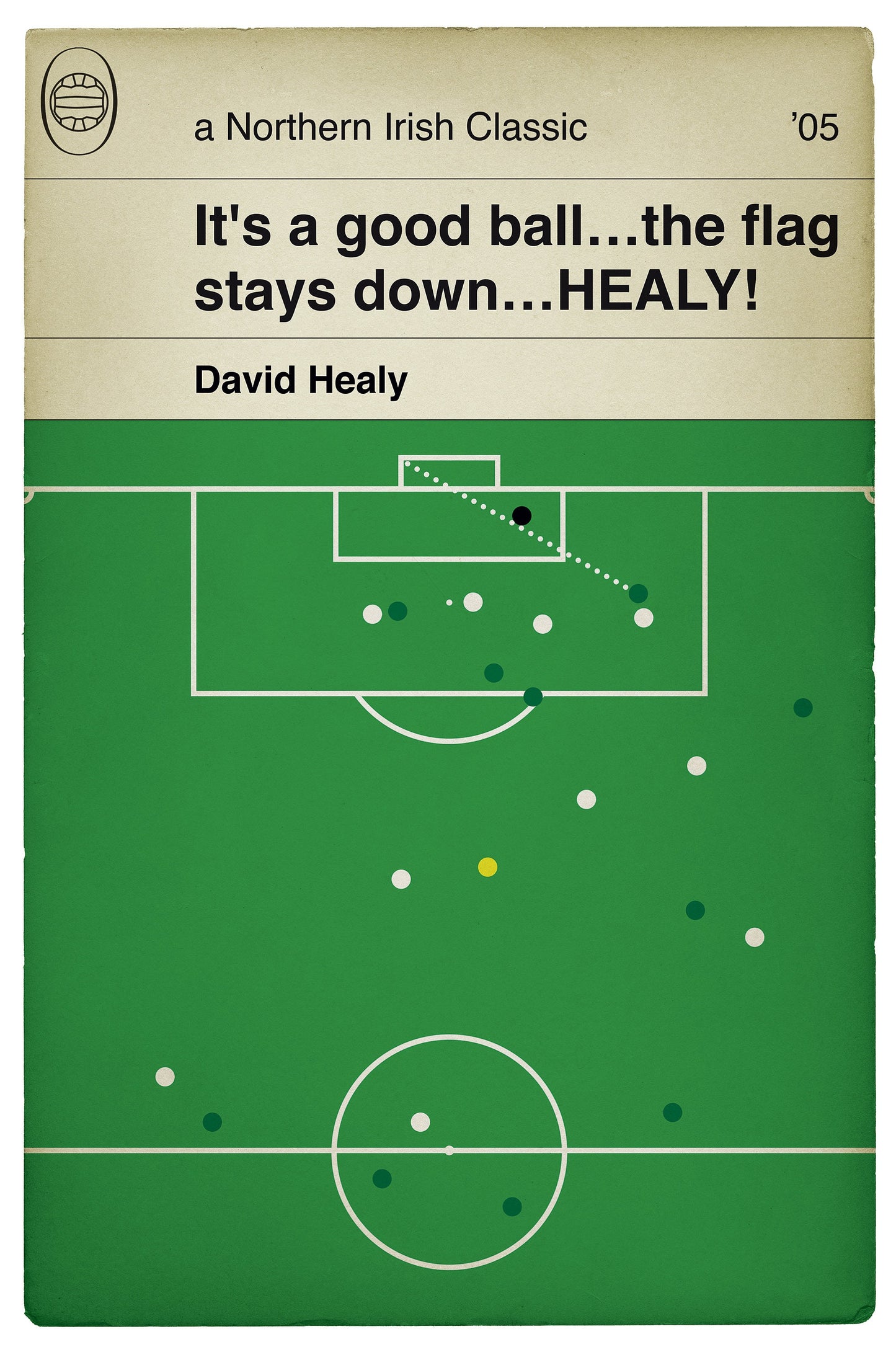 Northern Ireland 1 England 0 - David Healy Goal - World Cup Qualifier 2005 - Classic Book Cover - Football Poster (Various sizes)