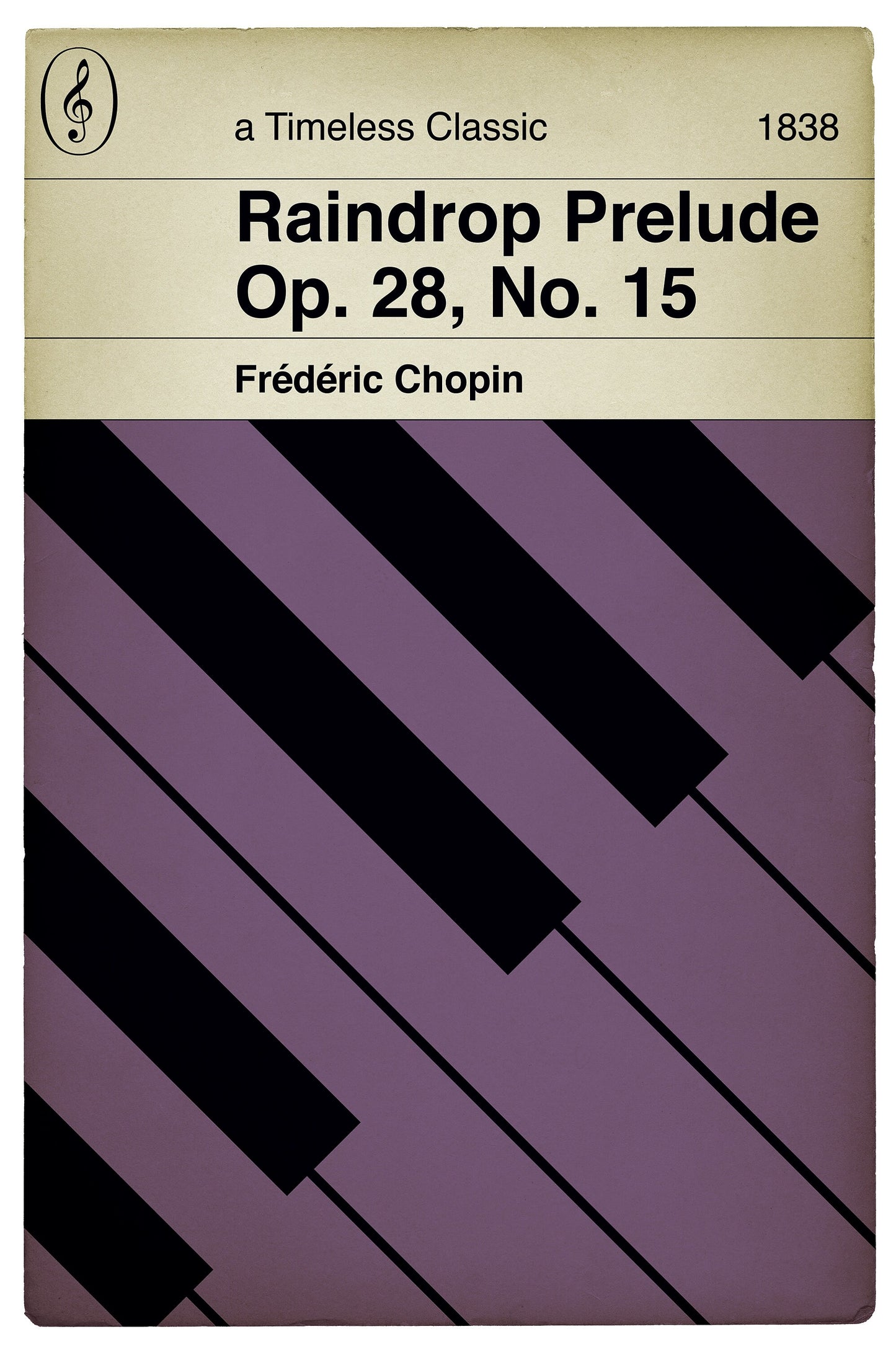 Frédéric Chopin - Raindrop Prelude - Op.28, No. 15, Timeless Classic - Classical Music - Book Cover Poster (Various sizes available)