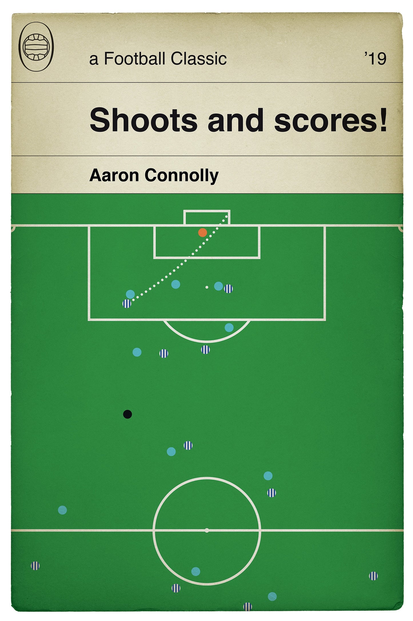 Brighton and Hove Albion third goal against Tottenham in 2019 - Aaron Connolly - Football Print - Classic Book Cover Poster (Various Sizes)