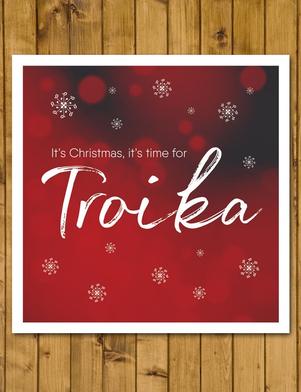 Troika Christmas Card - Classical Music Christmas Gift - Lieutenant Kijé - Sergei Prokofiev - Alternative Christmas Card (125mm Square)