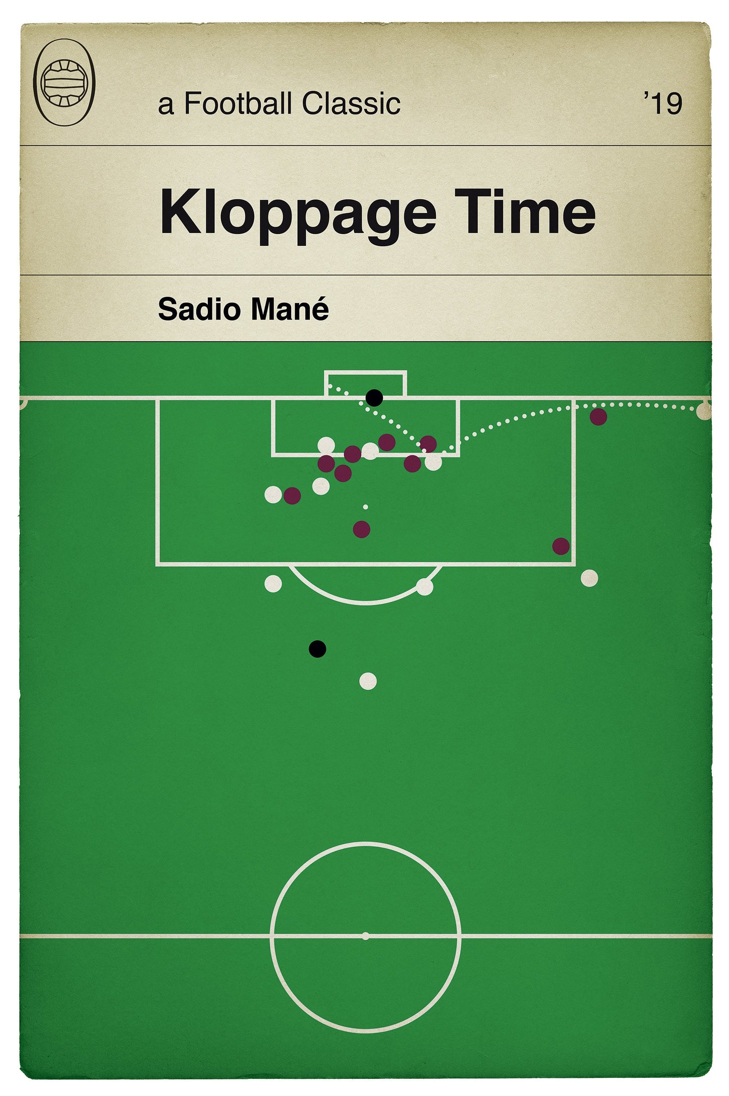 Liverpool late winner v Aston Villa - Sadio Mane Goal - Kloppage Time - Villa 1 Liverpool 2 - 2019 - Book Cover Poster (Various Sizes)