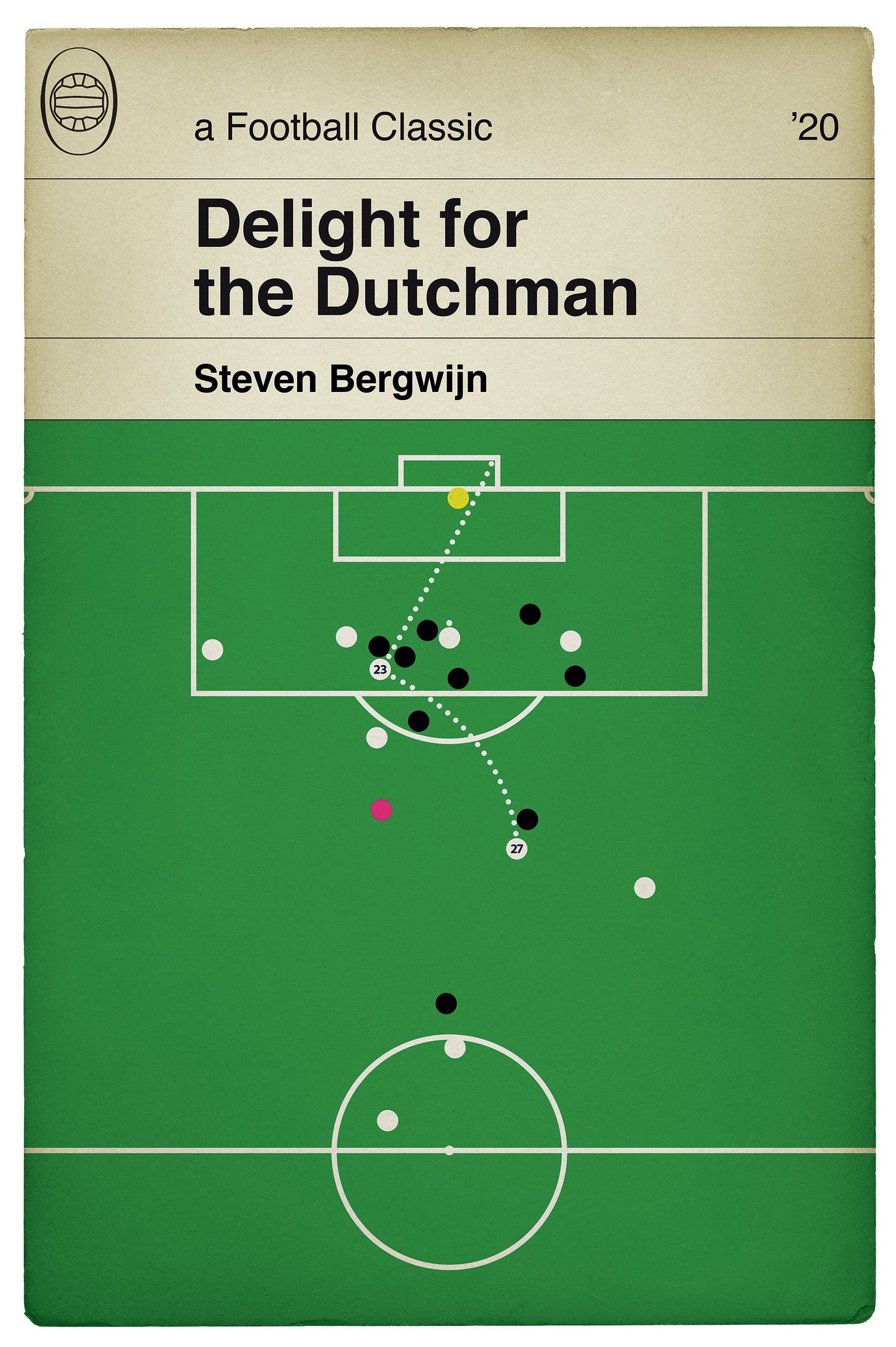 Steven Bergwijn goal v Manchester City - Tottenham 2 Man City 0 - Debut Goal for Spurs - Football Book Cover Print (Various Sizes)