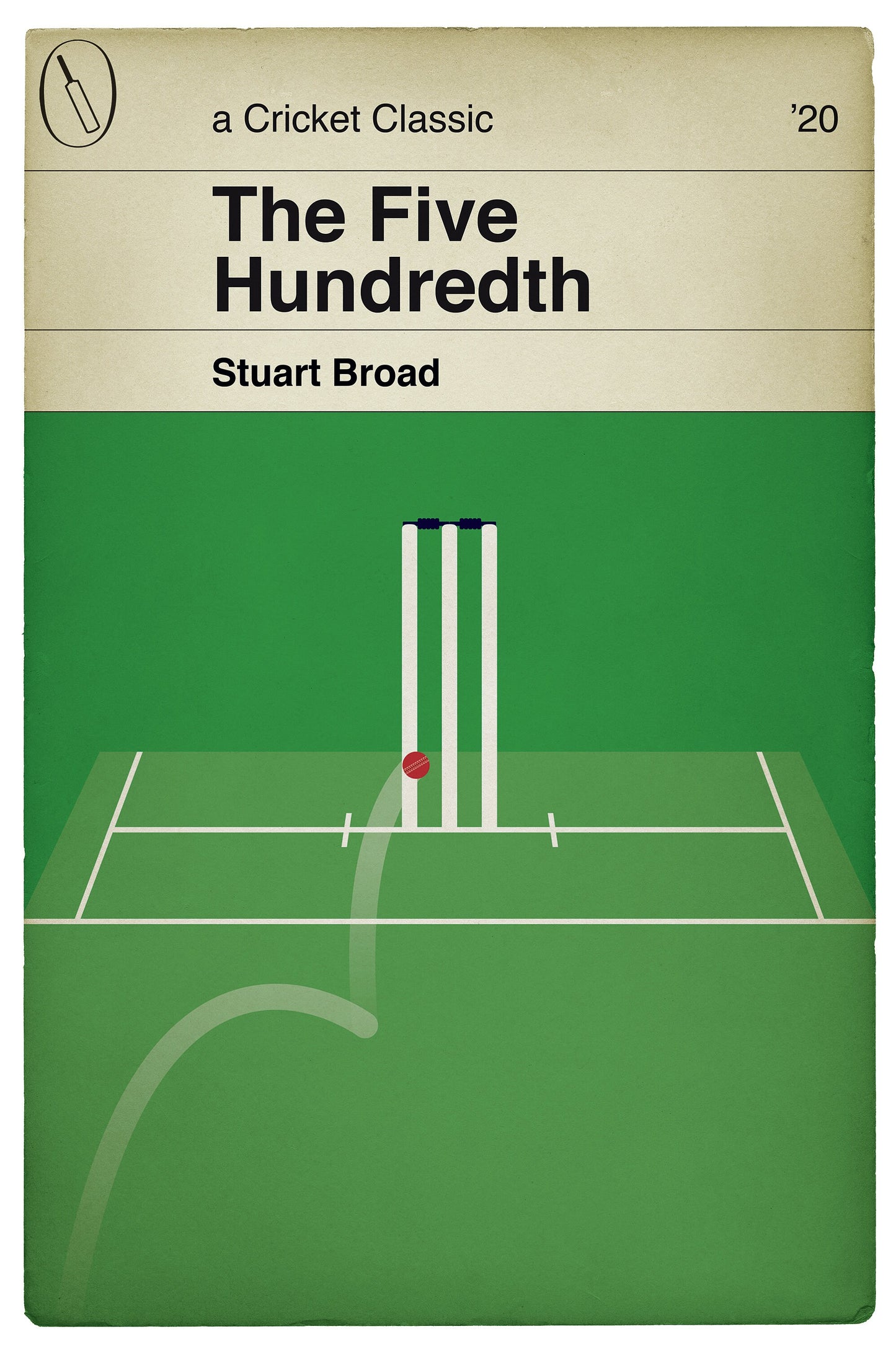 Stuart Broad - 500th Test Wicket - Classic Book Cover Poster - England v West Indies 2020 - Cricket Gift (Various Sizes)