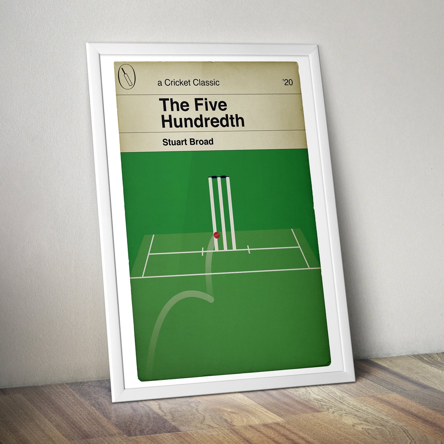 Stuart Broad - 500th Test Wicket - Classic Book Cover Poster - England v West Indies 2020 - Cricket Gift (Various Sizes)