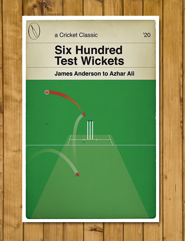 James Anderson - 600th Test Wicket - England v Pakistan 2020 - Cricket Print - Classic Book Cover Poster - Cricket Gift (Various Sizes)