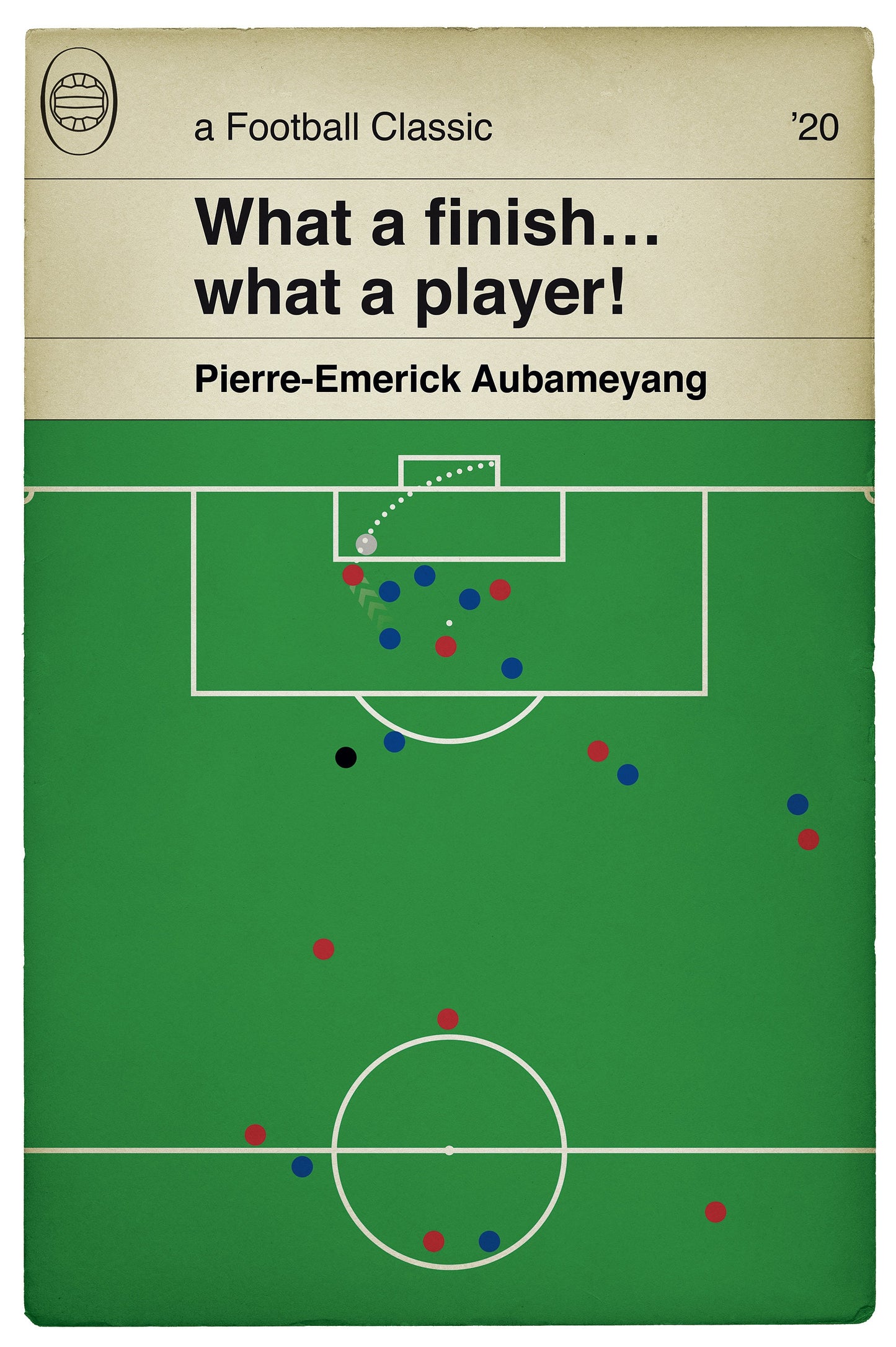 Arsenal winner v Chelsea in FA Cup Final 2020 - Pierre-Emerick Aubameyang goal - Book Cover Poster - Football Gift (Various Sizes)