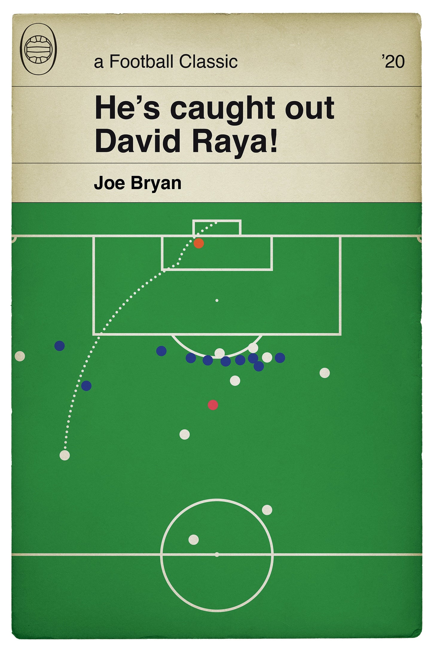 Fulham goal v Brentford - Joe Bryan Free kick - 2020 Championship Play Off Final at Wembley - Book Cover Poster (Various Sizes)