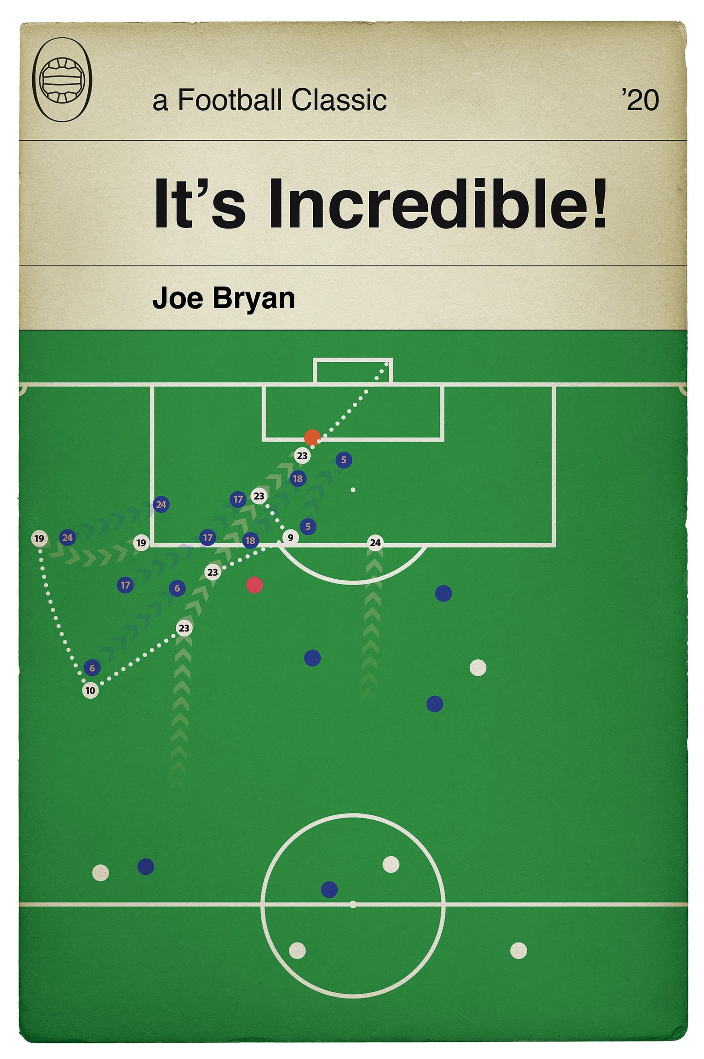 Fulham team goal v Brentford - Joe Bryan Second Goal - 2020 Championship Play Off Final at Wembley - Book Cover Poster (Various Sizes)