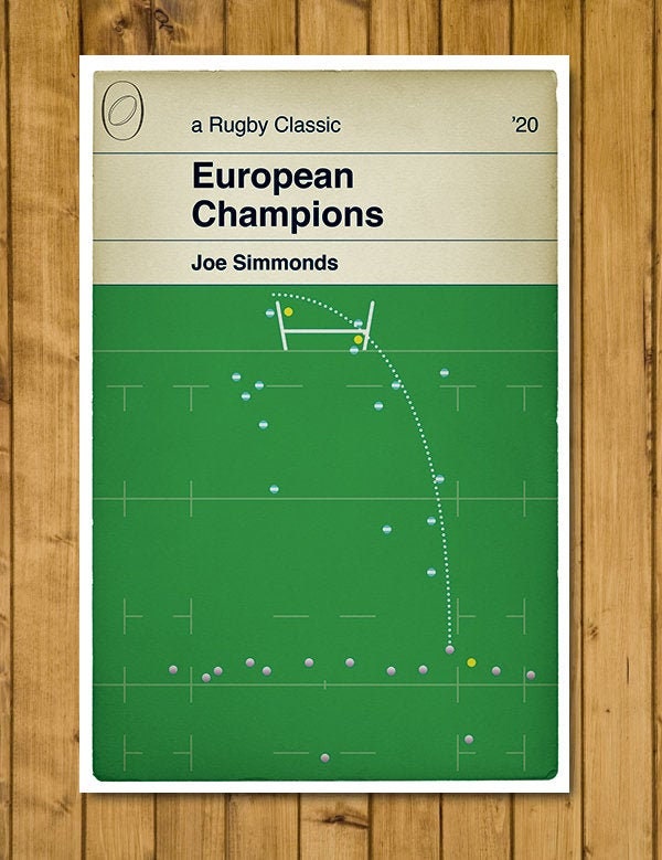 Exeter Chiefs European Champions - Joe Simmonds Penalty - Exeter 31 Racing 27 - Champions Cup Final 2020 - Book Cover Poster (Various Sizes)