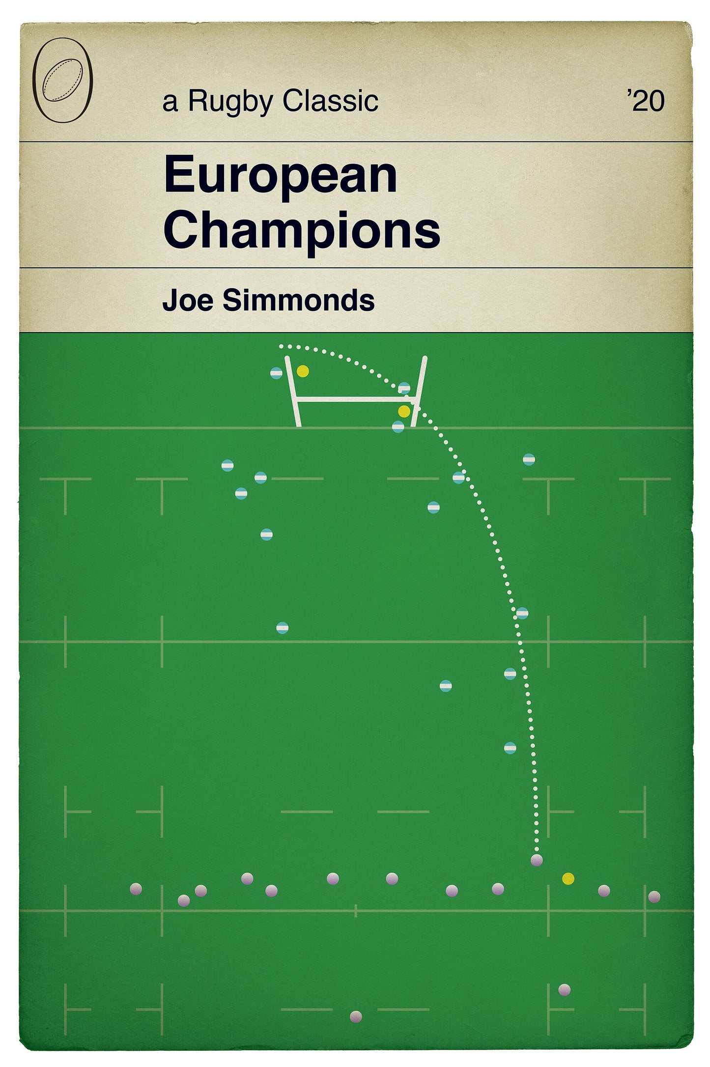 Exeter Chiefs European Champions - Joe Simmonds Penalty - Exeter 31 Racing 27 - Champions Cup Final 2020 - Book Cover Poster (Various Sizes)