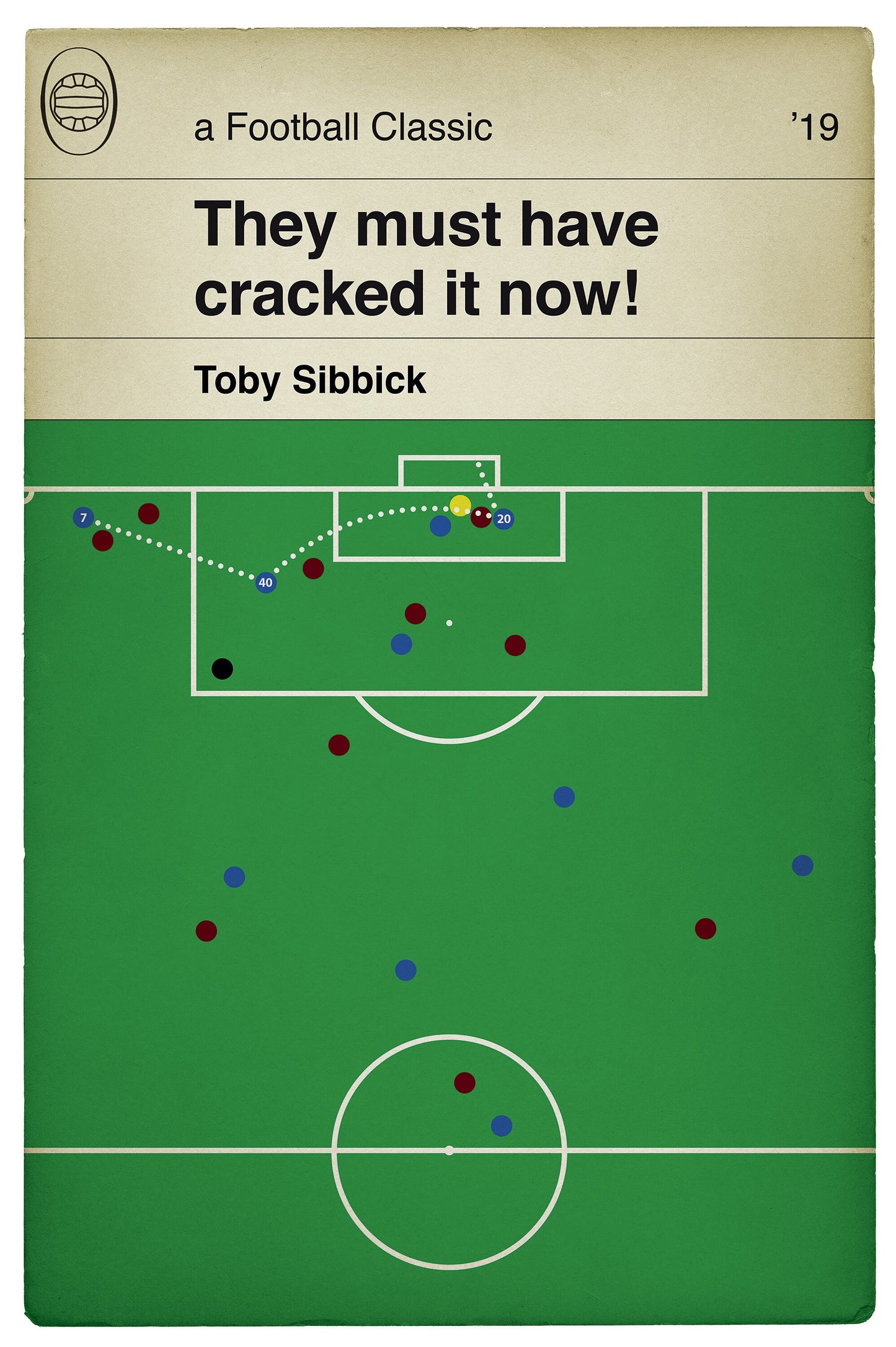 AFC Wimbledon 4th goal v West Ham - Toby Sibbick - FA Cup Fourth Round 2019 - Classic Book Cover Poster - Football Gift (Various Sizes)