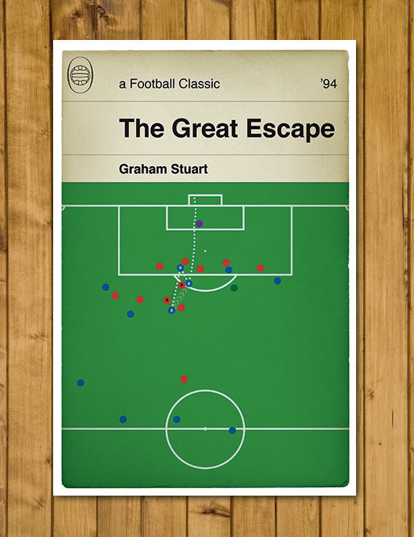 Graham Stuart winning goal for Everton v Wimbledon in 1994 - The Great Escape - Football Print - Classic Book Cover Poster (Various sizes)