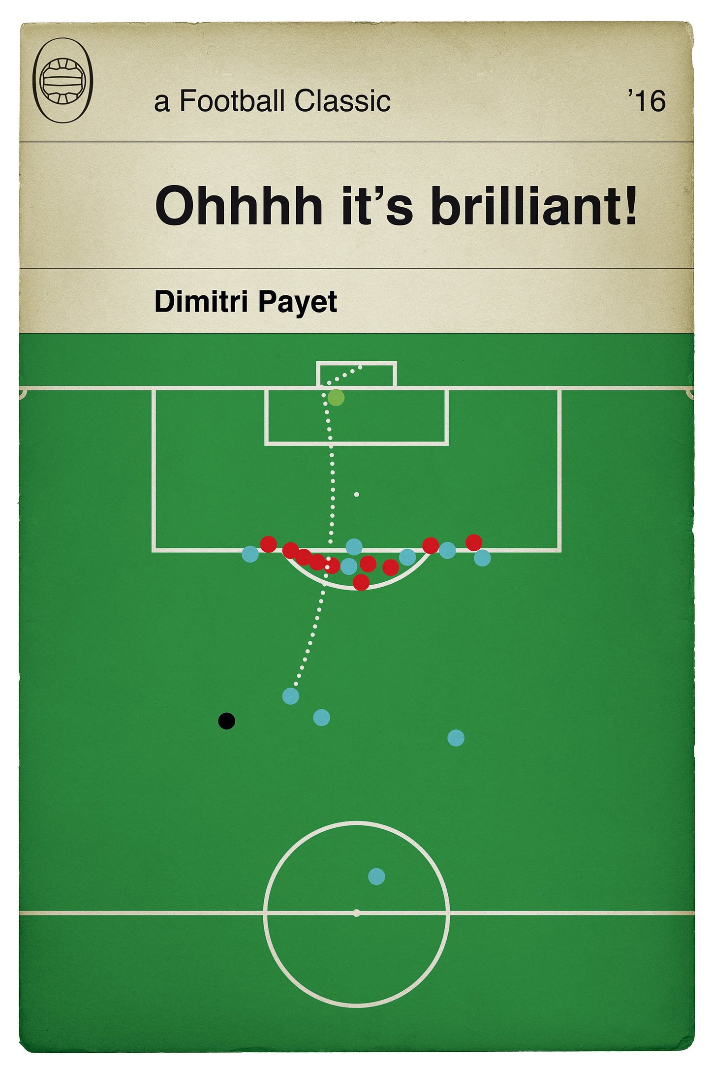 Dimitri Payet Free Kick - West Ham Goal v Manchester United - FA Cup Quarter Final 2016 - Book Cover Poster (Various Sizes)