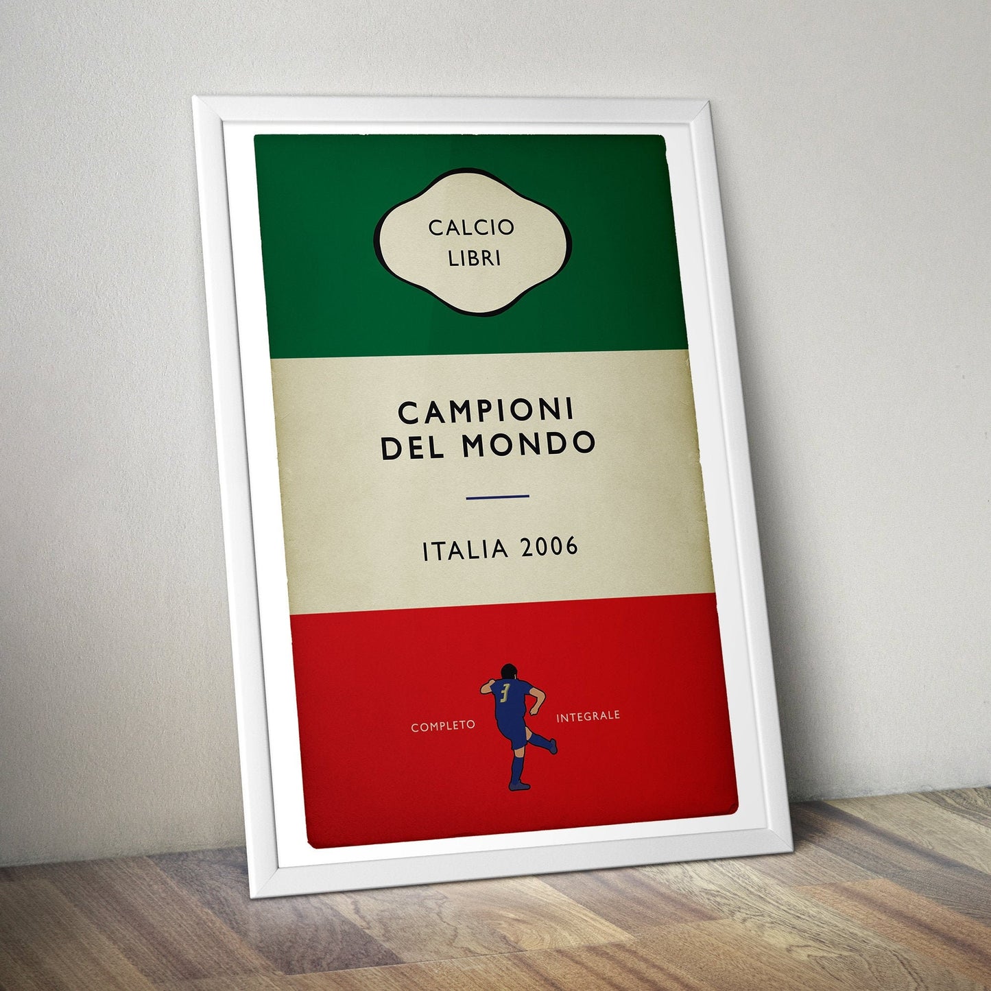 Italia - World Cup Winners 2006 - Italy - Campioni Del Mondo - Fabio Grosso - Flag Book Cover Poster - Regalo di calcio (Various Sizes)