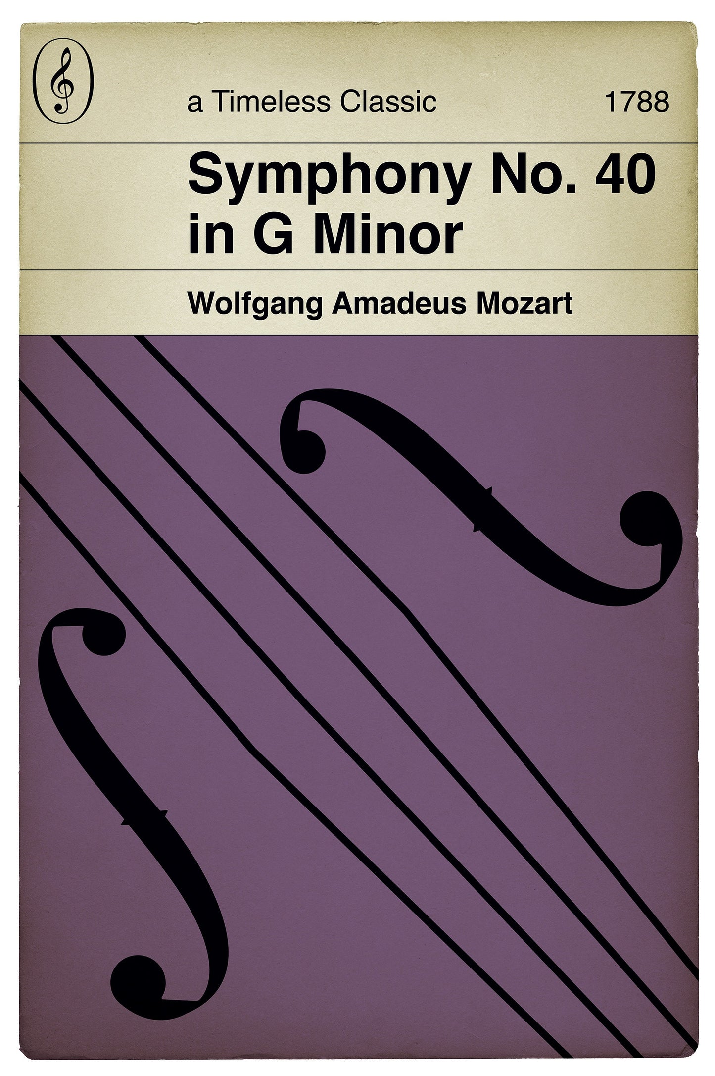 Wolfgang Amadeus Mozart - Symphony No. 40 in G minor - Timeless Classic - Classical Music - Alternative Book Cover Poster (Various Sizes)