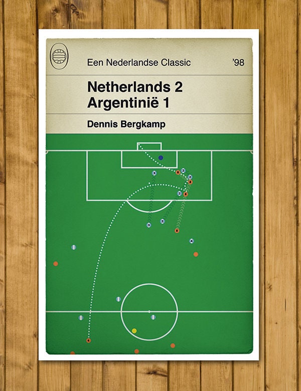 Dennis Bergkamp goal v Argentina - World Cup 1998 - Netherlands - Football Poster - Dutch / English language available (Various Sizes)