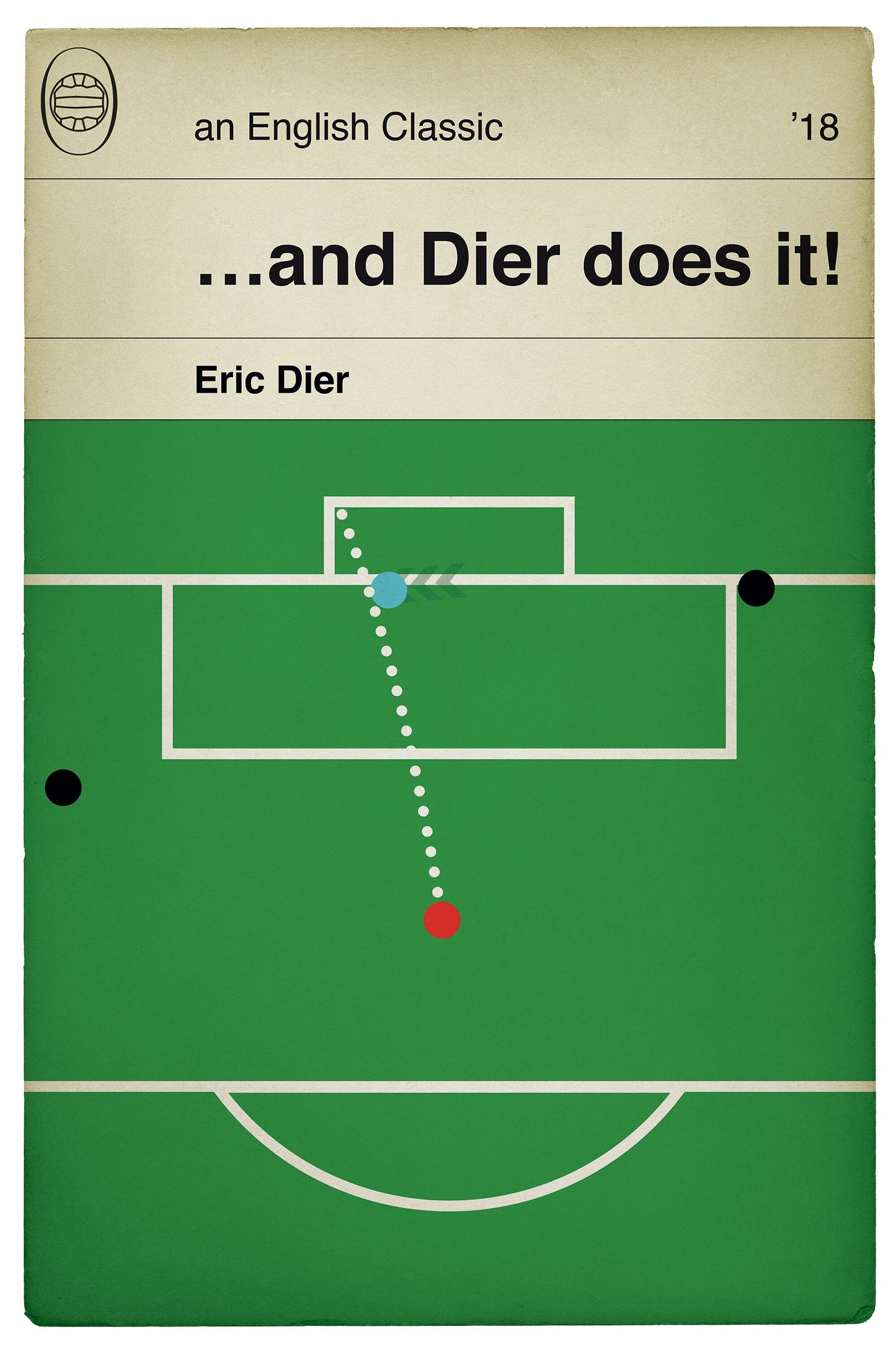 England winning penalty v Colombia - Eric Dier Penalty - 2018 World Cup - Classic Book Cover - Goal Poster - Football Gift (Various Sizes)