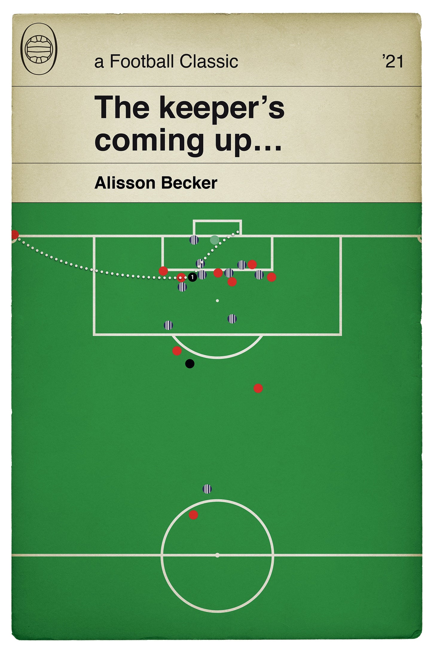 Alisson Winning Goal - West Bromwich Albion 1 Liverpool 2 - Goalkeeper Scores - Last Minute Header - Book Cover Poster (Various Sizes)