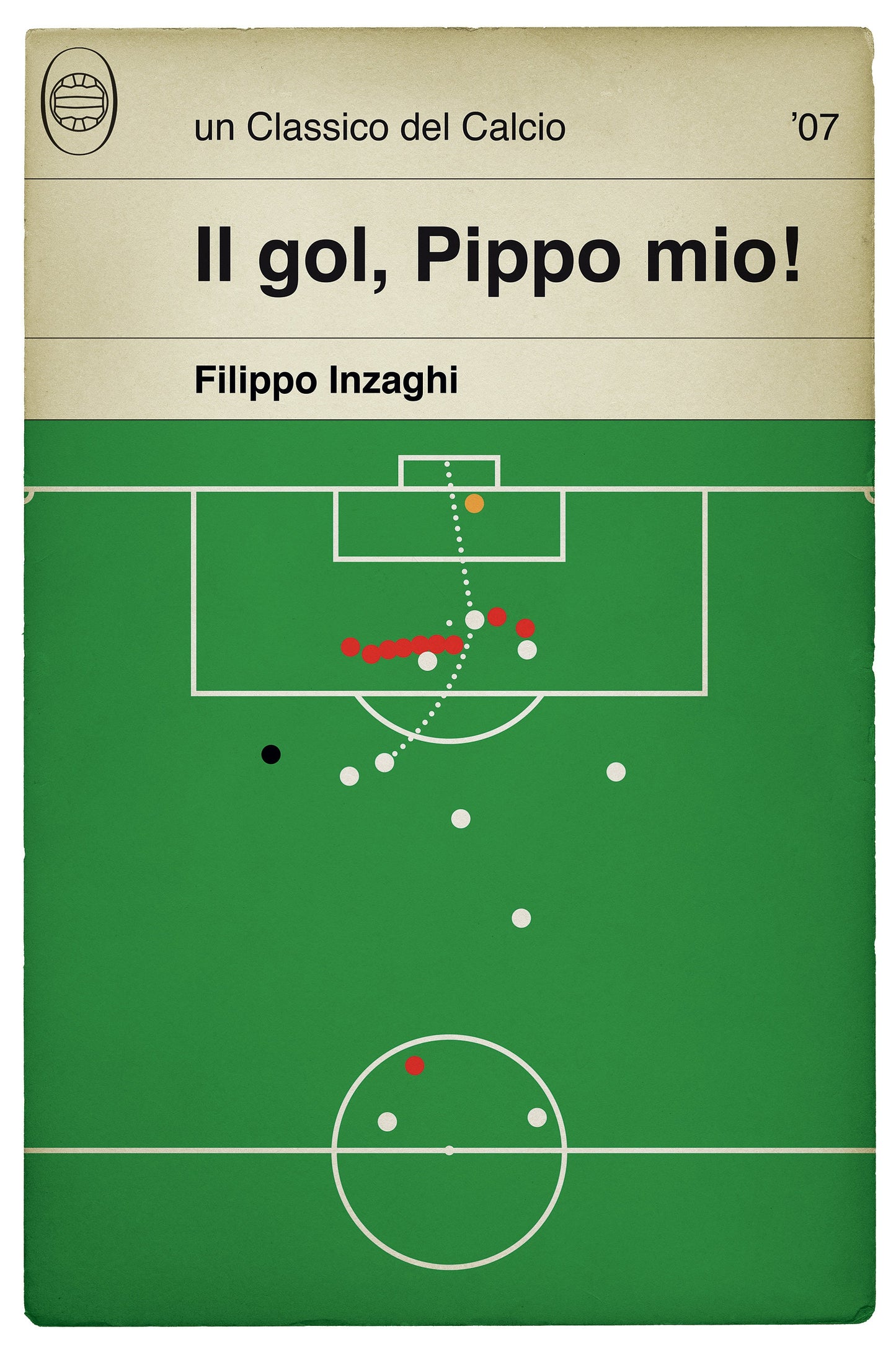 Minimal style design of Inzaghi AC Milan goal v Liverpool 2007