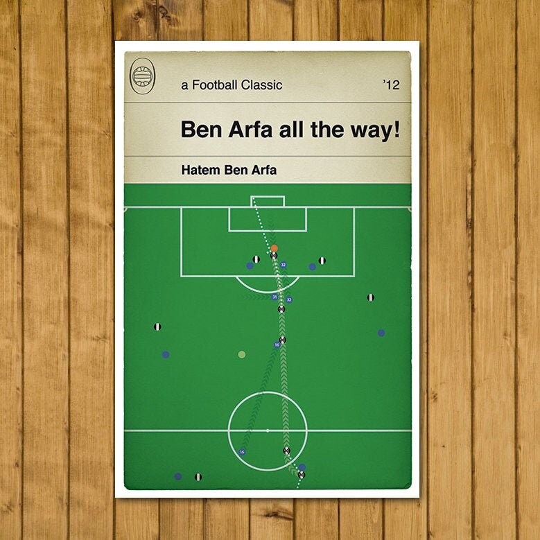 Hatem Ben Arfa solo goal in 2012  - Newcastle 2 v Bolton Wanderers 0 - Football Print - Book Cover Poster - Goal Poster Art (Various Sizes)