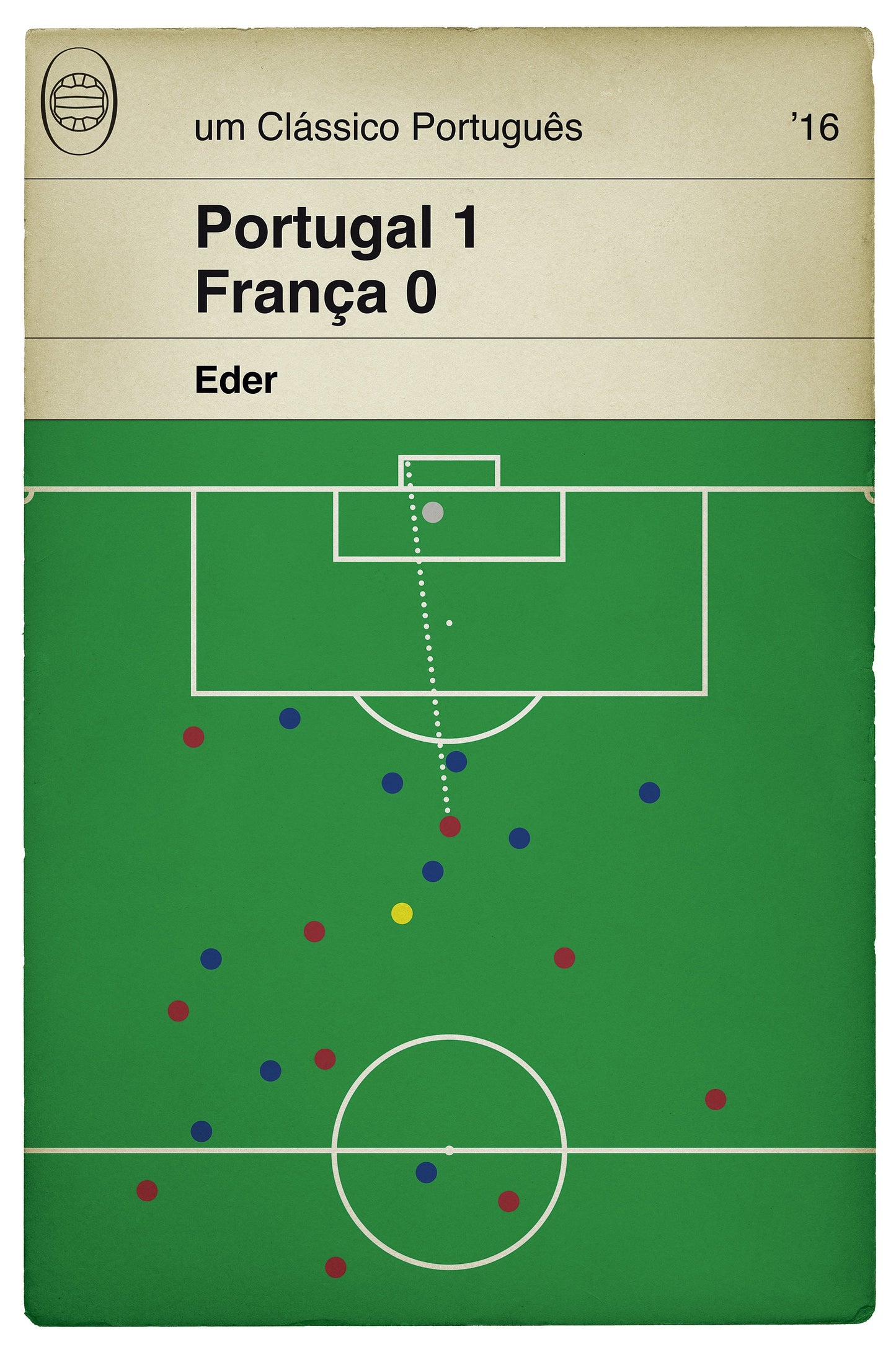 Portugal - Eder - Winning Goal v France - Euro 2016 Final - Classic Book Cover - Football Poster - Futebol Gift (Various Sizes)