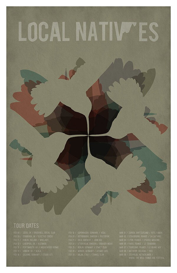 Unofficial Band Poster - Local Natives - Hummingbird Art (Various Sizes)