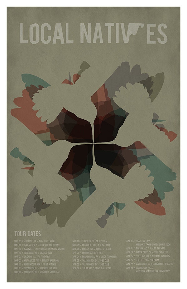 Unofficial Band Poster - Local Natives - Hummingbird Art (Various Sizes)