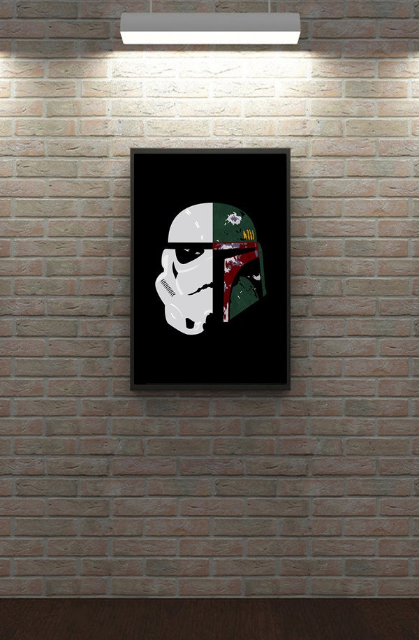 Storm Trooper / Boba Fett - Illustrated Star Wars Character Poster - Star Wars Gift (Various Sizes)