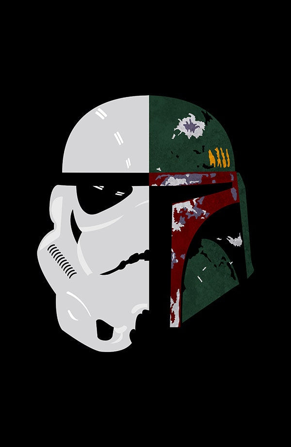 Storm Trooper / Boba Fett - Illustrated Star Wars Character Poster - Star Wars Gift (Various Sizes)