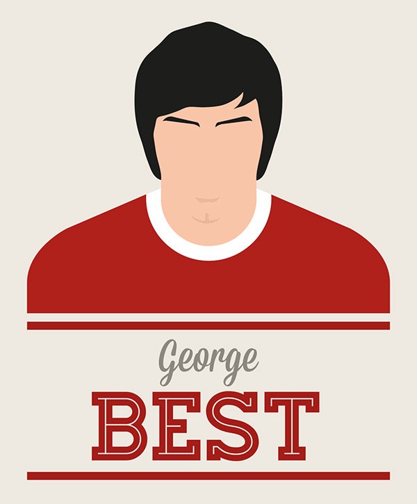 George Best Illustration - Manchester United - Maradona Good, Pele Better, George Best Quote - Football Print - Football Gift (Various Sizes)