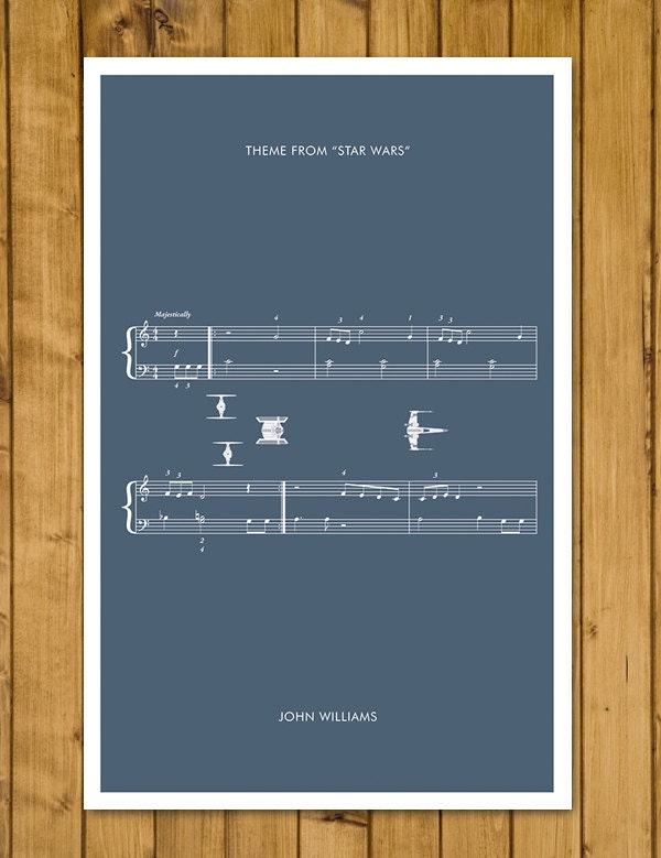 Star Wars Sheet Music - A New Hope - Theme from Star Wars by John Williams - Movie Classics Print - Soundtrack Poster (Various Sizes)