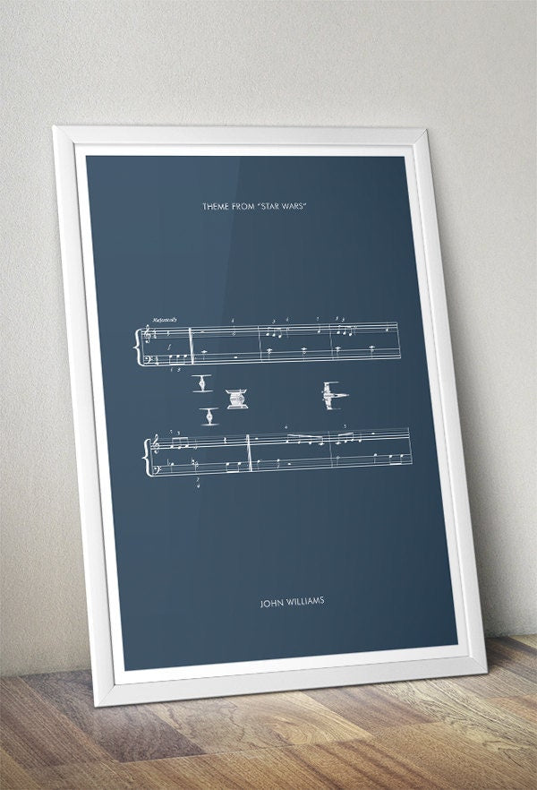 Star Wars Sheet Music - A New Hope - Theme from Star Wars by John Williams - Movie Classics Print - Soundtrack Poster (Various Sizes)