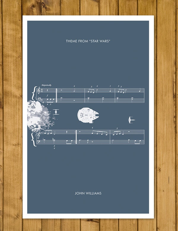 Return of the Jedi - Star Wars Main Theme by John Williams - Movie Classics Poster - Sheet Music Soundtrack - Movie Gift (Various Sizes)