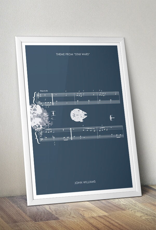 Return of the Jedi - Star Wars Main Theme by John Williams - Movie Classics Poster - Sheet Music Soundtrack - Movie Gift (Various Sizes)