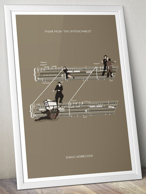 The Untouchables - Theme by Ennio Morricone - Movie Classics Poster - Sheet Music Art - Soundtrack Print - Movie Gift (Various Sizes)